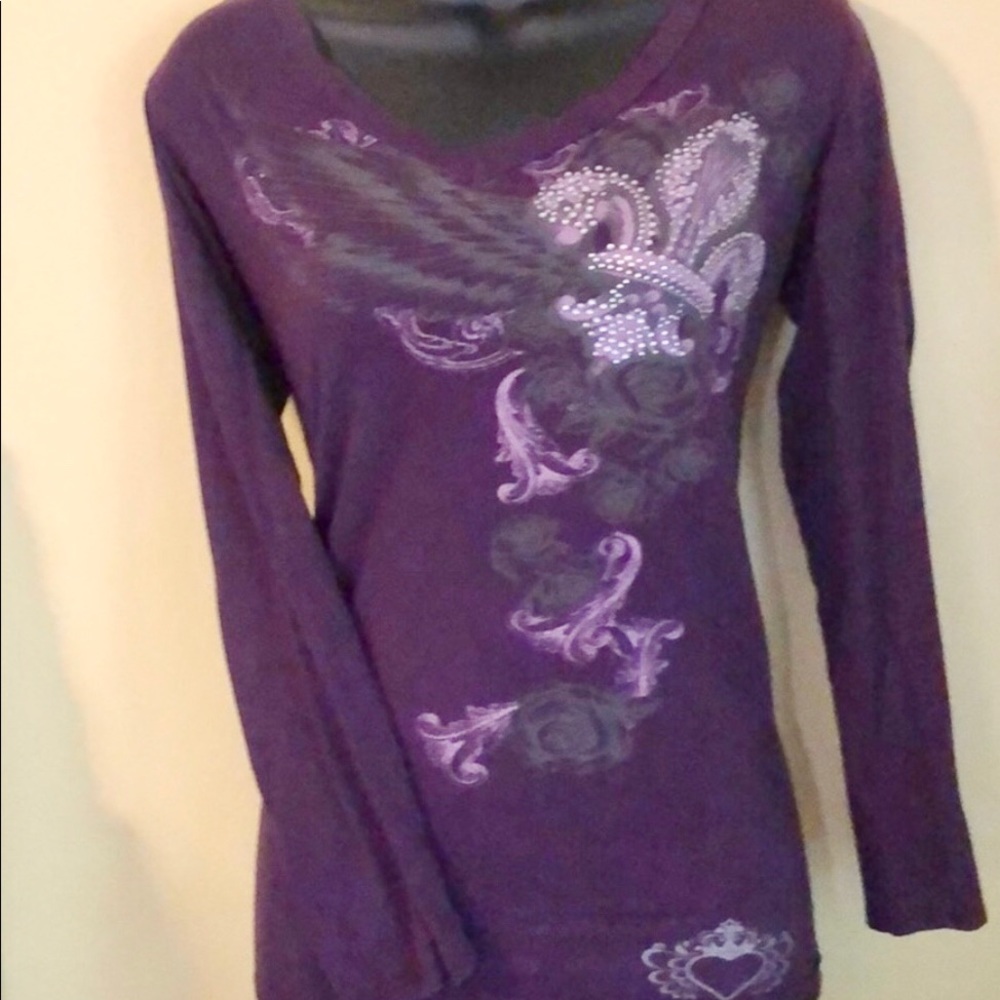 Women’s jrs L cotton w/ fleur-de-lis appliqué